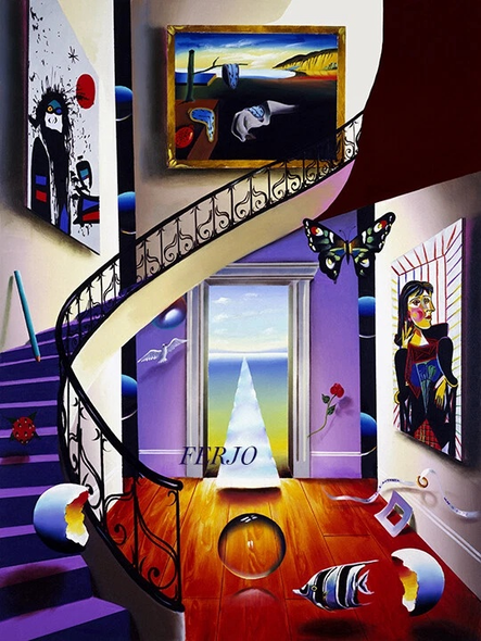 Ferjo Artist Signed Limited Edition Canvas Giclee: "WALK UP TO THE MASTERS"
