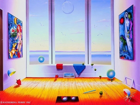 Ferjo  Artist Signed Limited Edition Canvas Giclee: "WINDOW DREAM"