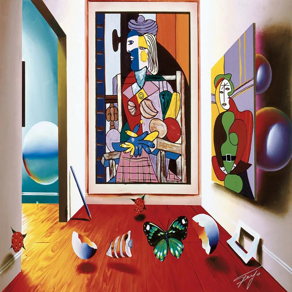 Ferjo Hand Signed Giclée Print: "ROOM WITH PICASSO"