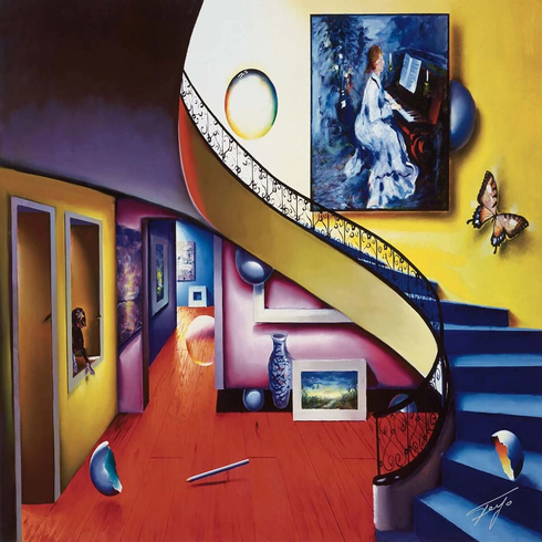Ferjo Hand Signed Giclée Print: "THE PIANO PLAYER" Ferjo Hand Signed Giclée Print: "THE PIANO PLAYER"