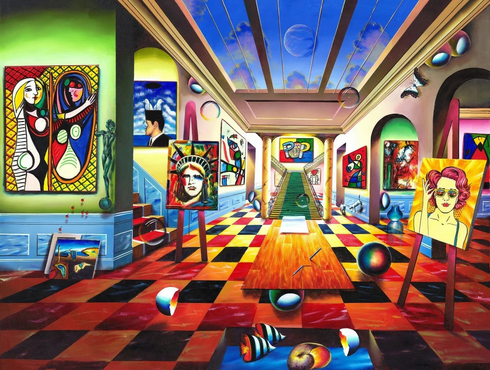 Ferjo Hand Signed Limited Edition 60x44 Canvas Giclee: "PAST MEET FUTURE" Ferjo Hand Signed Limited Edition 60x44 Canvas Giclee: "PAST MEET FUTURE"