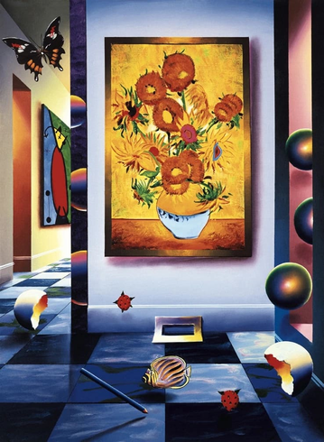Ferjo Hand Signed Limited Edition Canvas Giclee: "BAHIA'S SUNFLOWERS" Ferjo Hand Signed Limited Edition Canvas Giclee: "BAHIA'S SUNFLOWERS"