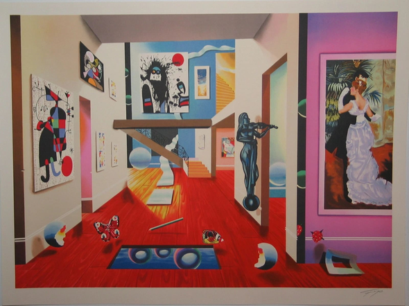 Ferjo Hand Signed  Limited Edition Original Lithograph: " HOMAGE TO THE MASTERS"