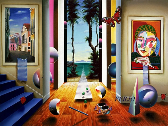 Ferjo  Signed 24x18 Limted Edition Canvas Giclee: "JOURNEY TO PARADISE"
