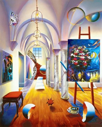 Ferjo  Signed PRINT Canvas Giclee: "IMPERIAL COLUMNUS"