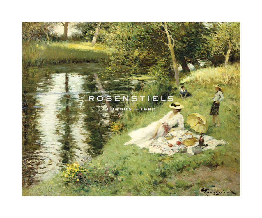 Fernand Toussaint Hand Numbered Limited Edition Print on Paper :"Picnic on the Riverbank"