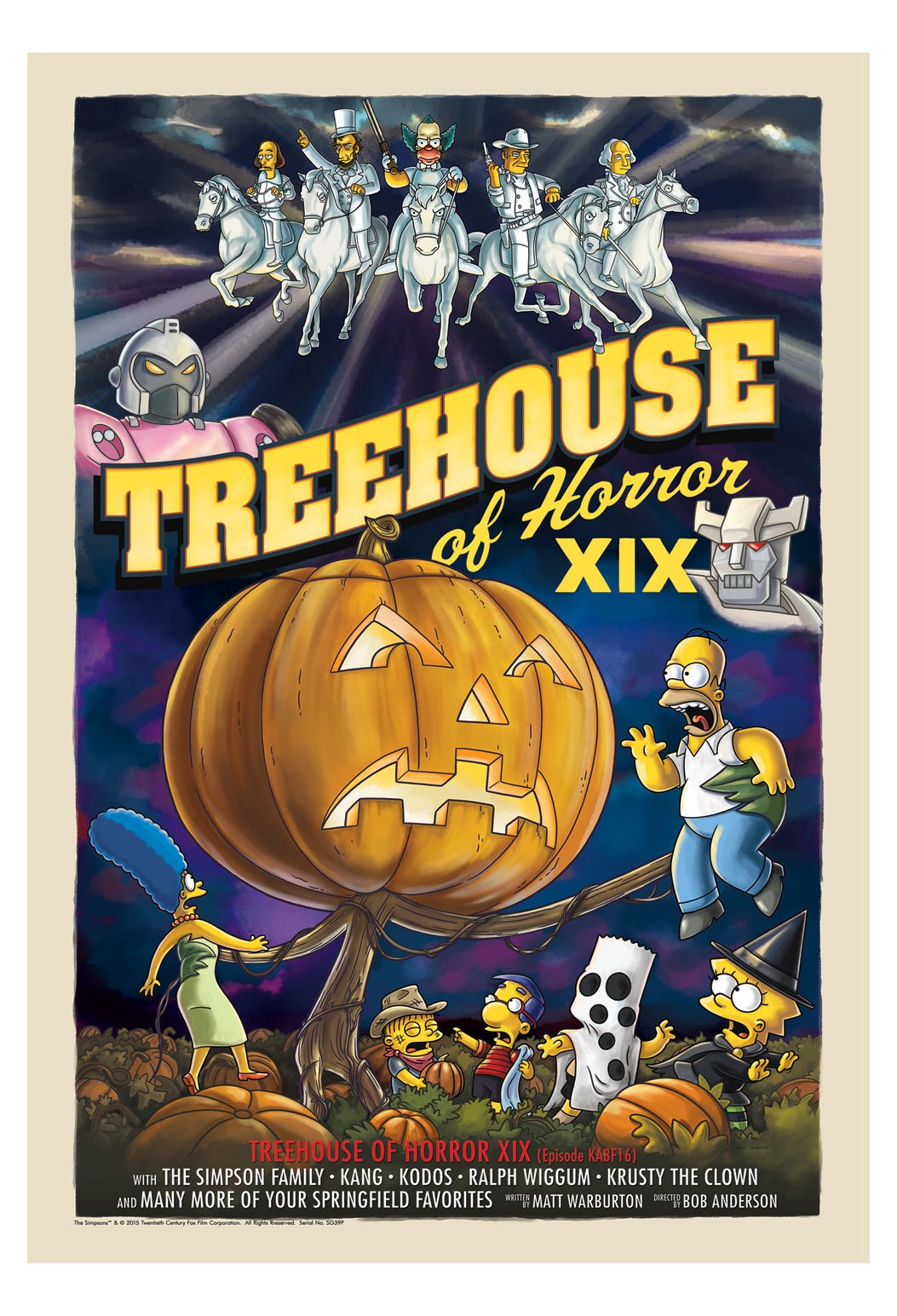 Fox Studio Art The Simpsons Limited Edition Canvas Giclee:"Treehouse of Horror XIX"