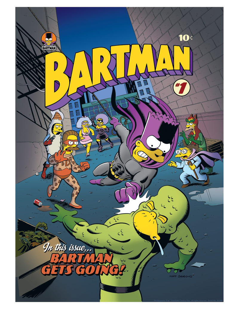 Bill Morrison Artist Signed The Simpsons Ltd Ed Canvas Giclee:"Bartman"  