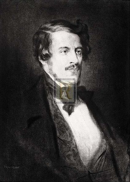 Fr Hendrich Rumpf Artist Hand Colored Copper Plate Printed Atelier Print:"Donizetti"
