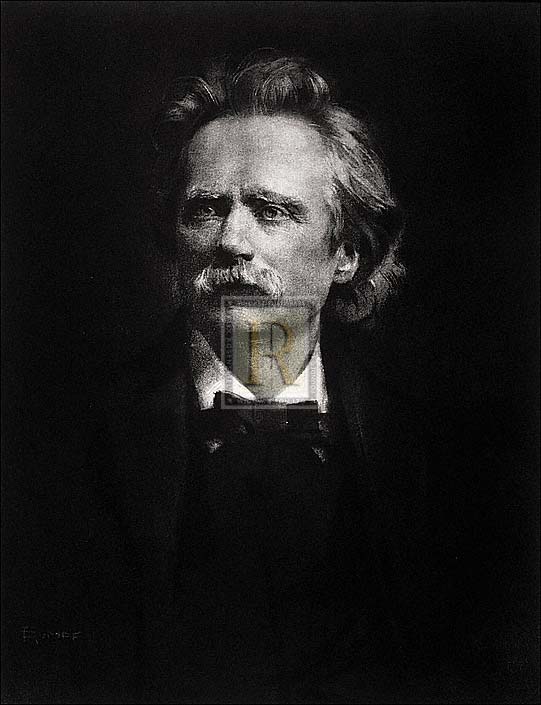Fr Hendrich Rumpf Artist Hand Colored Copper Plate Printed Atelier Print:"Grieg"