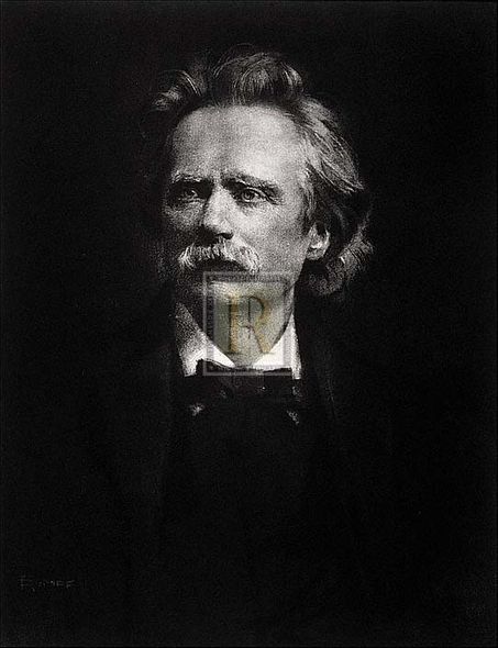 Fr Hendrich Rumpf Artist Hand Colored Copper Plate Printed Atelier Print:"Grieg"