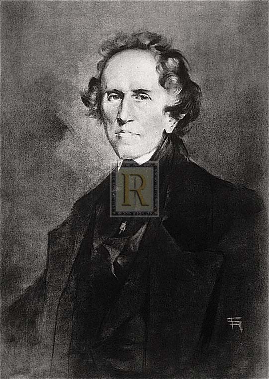 Fr Hendrich Rumpf Artist Hand Colored Copper Plate Printed Atelier Print:"Meyerbeer"