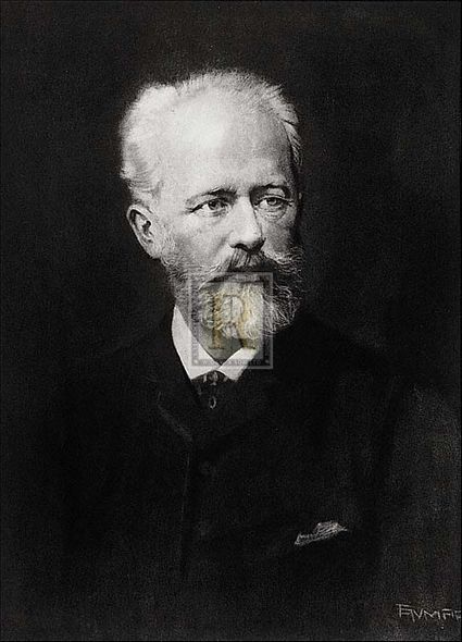 Fr Hendrich Rumpf Artist Hand Colored Copper Plate Printed Atelier Print:"Tchaikovsky"