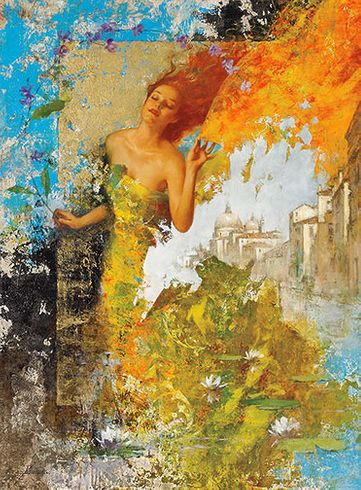 FranÇois Fressinier Signed And Numbered Limited Edition Hand-pulled Canvas Serigraph:"La Serenissima"