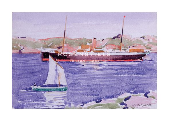 Francis Campbell Cadell Hand Numbered Limited Edition Print on Paper :"Steamer and Yacht, Iona"