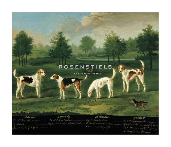 Francis Sartorius Hand Numbered Limited Edition Print on Paper :"Two Couples of Hounds in a Park"