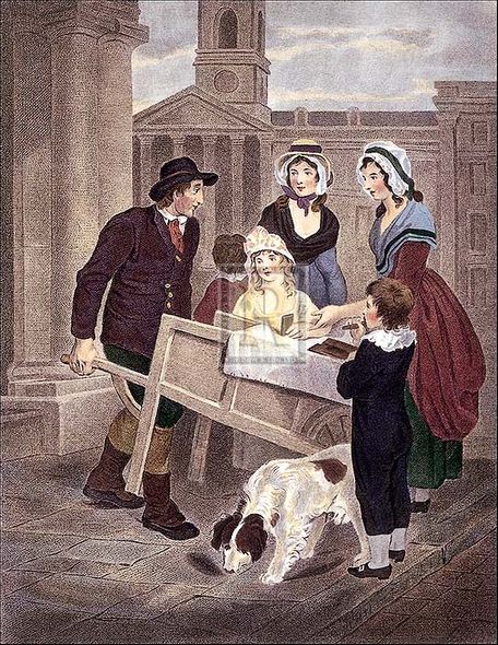 Francis Wheatley Artist Hand Colored Copper Plate Printed Atelier Print:"Hot Spice Gingerbread, Smoking Hot"