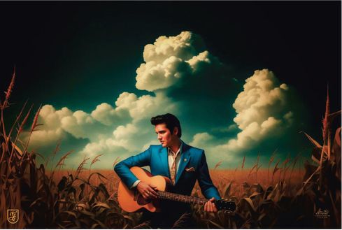 Francisco Caballero Signed Limited Edition Elvis Giclee Print:"Peace in the Valley" Francisco Caballero Signed Limited Edition Elvis Giclee Print:"Peace in the Valley"