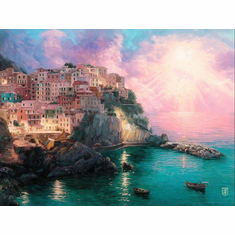 Francisco Caballero Signed Limited Edition Giclee Print:"Manarola Twilight "