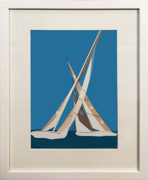 Franco Costa Rare Vintage Artist Signed Serigraph: "America's Cup"
