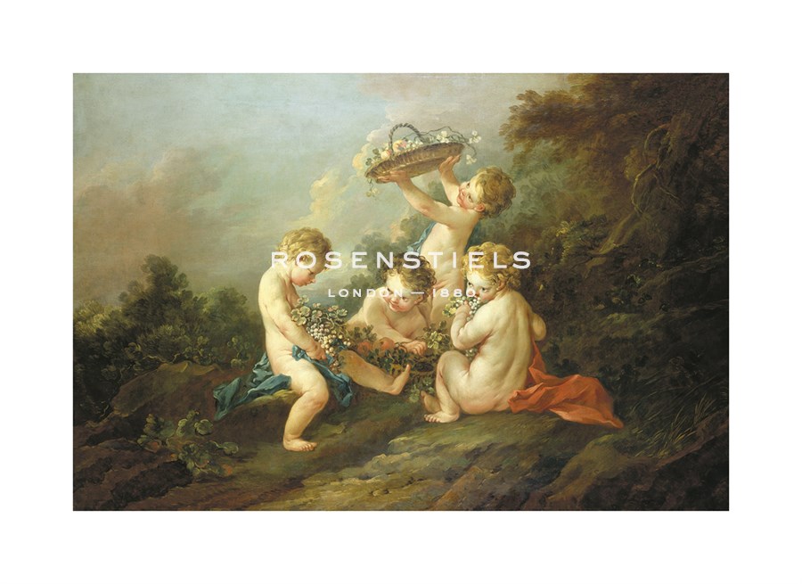Francois Boucher Hand Numbered Limited Edition Print on Paper :"A Pair Of Putti I"
