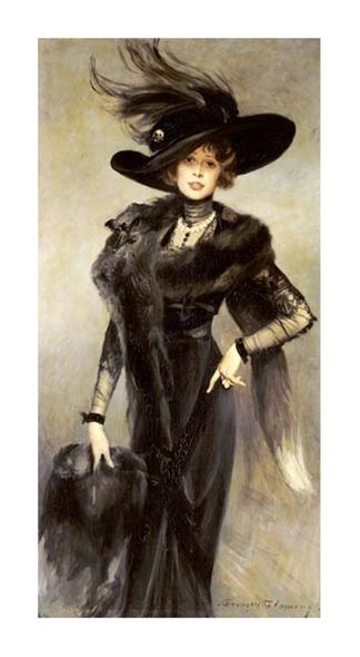 Francois Flameng Fine Art Open Edition Gicl&eacute;e:"Fashionable Beauty"