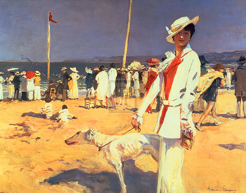 Francois Flameng Hand Numbered Limited Edition Print on Paper :"Woman By the Sea"