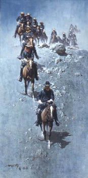 FRANK MCCARTHY 10X18 Secondary Market Art: "SINGLE FILE"