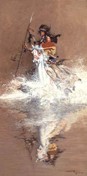 FRANK MCCARTHY 10X20 Secondary Market Art: "CHARGING CHALLENGER"