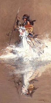 FRANK MCCARTHY 10X20 Secondary Market Art: "CHARGING CHALLENGER"