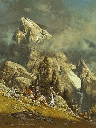 FRANK MCCARTHY 14X19 Secondary Market Art: "CROSSING DIVIDE W/LEBK"