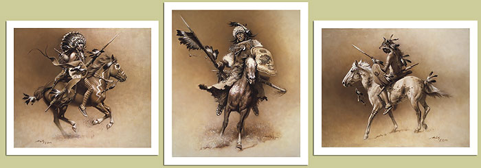 FRANK MCCARTHY 16X15 Secondary Market Art: "SHADOWS WARRIORS"