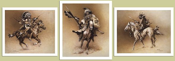 FRANK MCCARTHY 16X15 Secondary Market Art: "SHADOWS WARRIORS"