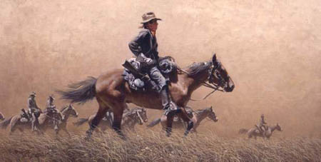FRANK MCCARTHY 24X12 Secondary Market Art: "AFTER DUST STORM"