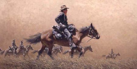 FRANK MCCARTHY 24X12 Secondary Market Art: "AFTER DUST STORM"