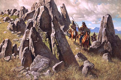 FRANK MCCARTHY 24X15 Secondary Market Art: "WHERE ANCIENT ONE HUNT"
