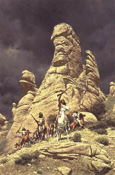 FRANK MCCARTHY 27X18 Secondary Market Art: "SAVAGE TAUNT"