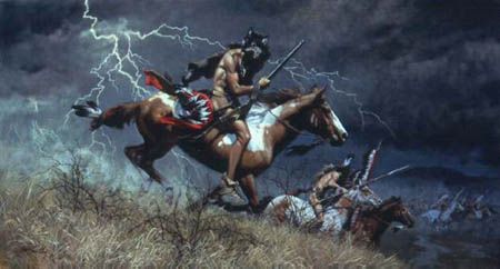 FRANK MCCARTHY 27X18 Secondary Market Art: "WHEN OMENS TURN BAD"