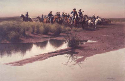 FRANK MCCARTHY 28X19 Secondary Market Art: "BEFORE THE CHARGE"