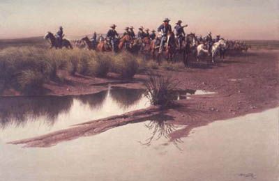 FRANK MCCARTHY 28X19 Secondary Market Art: "BEFORE THE CHARGE"