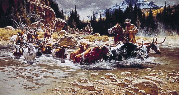 FRANK MCCARTHY 30X16 Secondary Market Art: "HEADED NORTH"