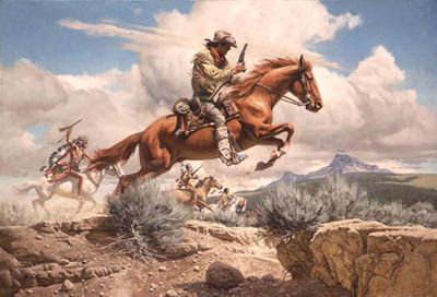 FRANK MCCARTHY 30X20 Secondary Market Art: "PONY EXPRESS"