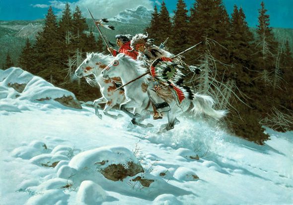 FRANK MCCARTHY 30X22 Secondary Market Art: "IN LAND WINTER HAWK"