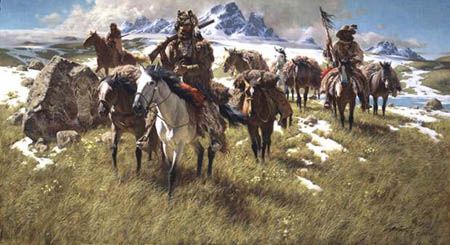 FRANK MCCARTHY 31X17 Secondary Market Art: "BY ANCIENT TRAILS"
