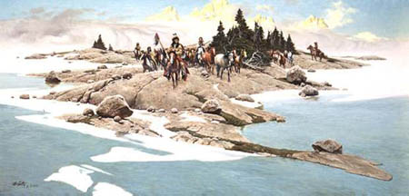 FRANK MCCARTHY 35X16 Secondary Market Art: "BELOW BREAKING DAWN"