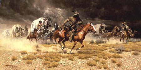 FRANK MCCARTHY 37X18 Secondary Market Art: "SPOOKED"