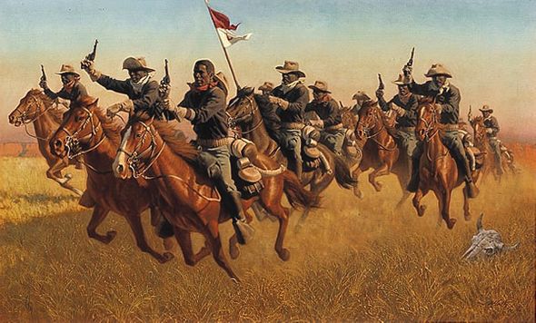 FRANK MCCARTHY 38X18 Secondary Market Art: "ADVANCE SKIRMISHER AUT"