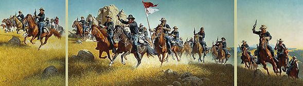 FRANK MCCARTHY 59X19 Secondary Market Art: "PURSUIT"