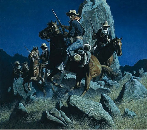 Frank McCarthy Limited Edition Print:"Ambush at the Ancient Rocks - Buffalo Soldiers"