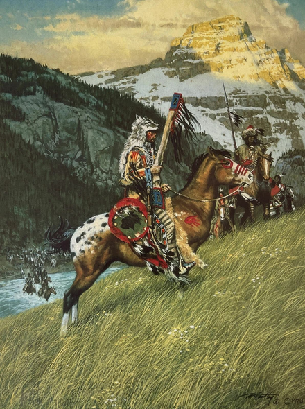 Frank McCarthy Signed and Numbered Limited Edition Lithograph: "Blackfoot Raiders"